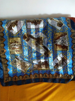 Viscose scarf new from Rome blue