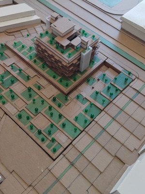 Architectural model scale 1/500 new, kraft cardboard