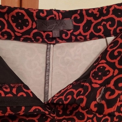 Nema women's pants new, elastic, large, red with black
