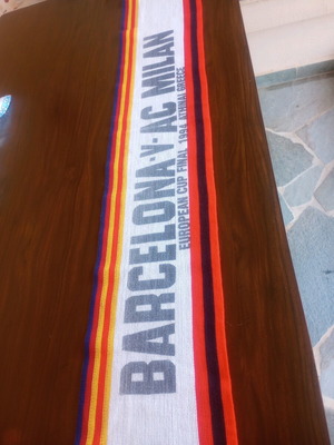 Vintage Barcelona v AC Milan European Cup Final 1994 scarf used