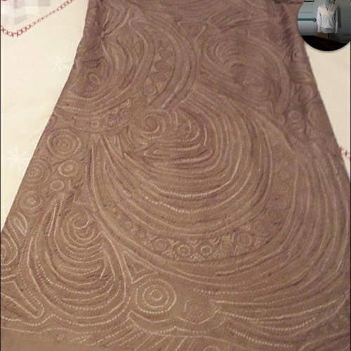 Dress used brown, 100% silk with crystals, size S