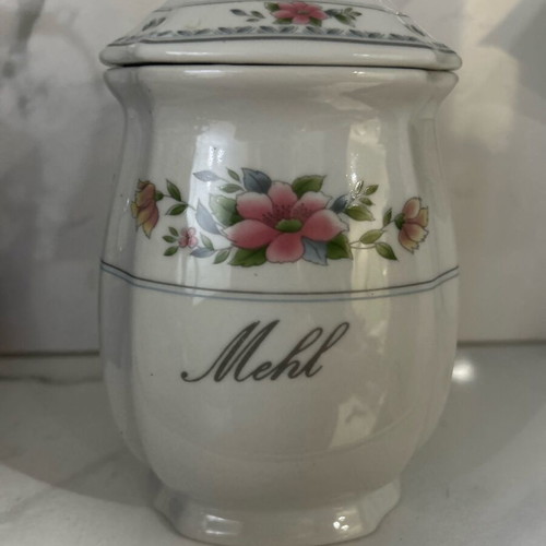 Porcelain jar like new, German with floral design