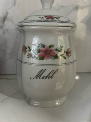 Porcelain jar like new, German with floral design
