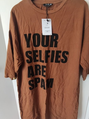 Bershka Brown 3/4 Sleeve Shirt M New