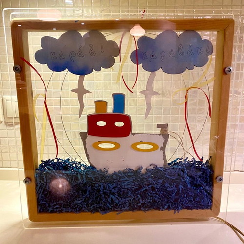 Wall lamp panel used made of plexiglass