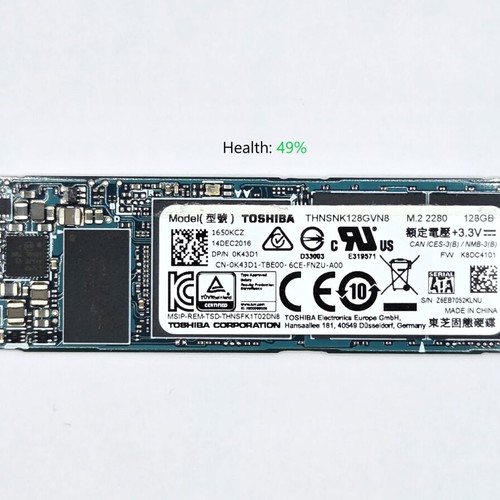 Toshiba THNSNK128GVN8 128GB M.2 2280 SATA SSD used, set of 5