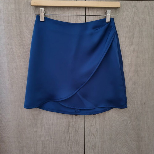 Mind Your Style mini blue wrap skirt, XS