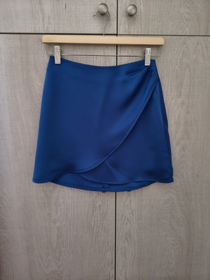 Mind Your Style mini blue wrap skirt, XS