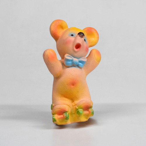 Vintage Squeaky Toys Set of 5 used, 1970s rubber figures with sound