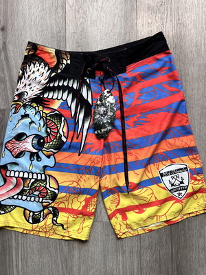 Ed Hardy by Christian Audigier men's board shorts new, Eagle Skull tattoo design
