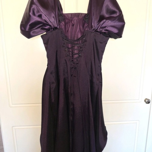 Satin dress used, formal, size M, purple