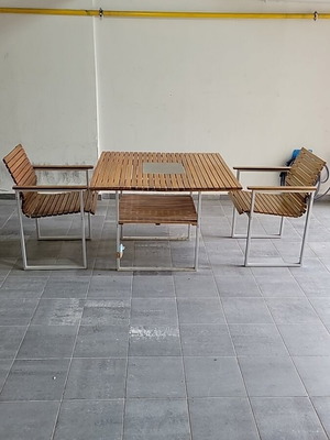 IKEA KVARNÖ garden table with 2 chairs set used