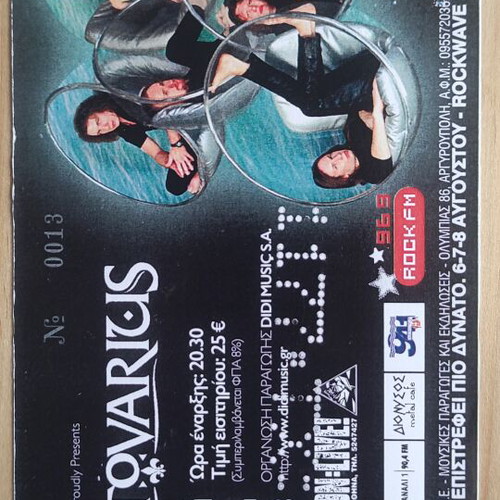 Stratovarius concert ticket photocopy used from 4-5-2003 Rodon
