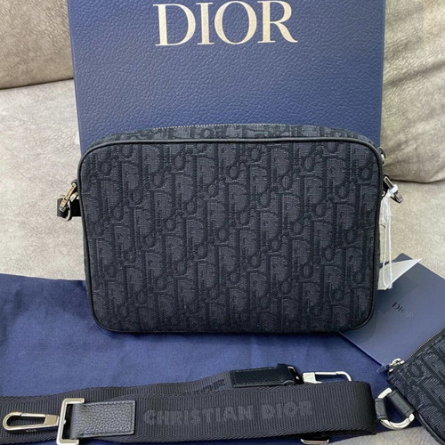 Dior Messenger Bag new, black, detachable wallet on strap