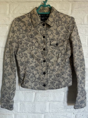 Armani Denim Jacket floral pattern like new, beige
