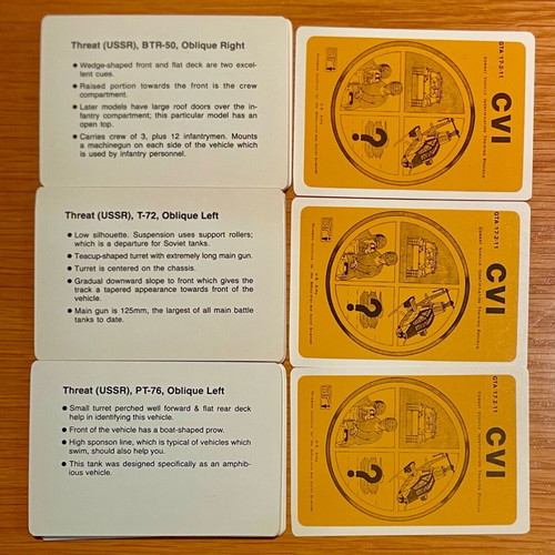 US Army Flash Cards Set 1985 Combat Vehicle Identification like new