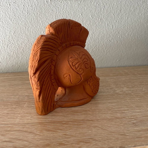 Ancient clay helmet in excellent condition