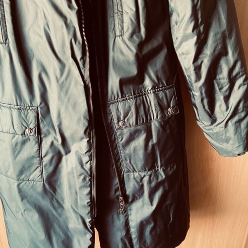 Versace double face down jacket like new, olive green and black, medium/large