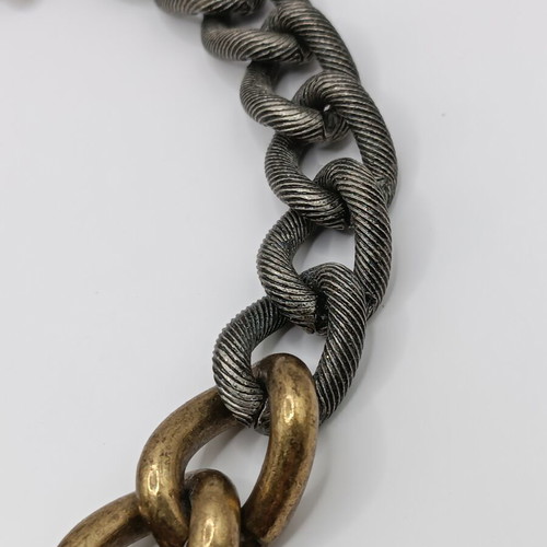 Guess statement necklace with chunky two-tone chain