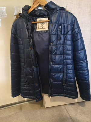 Anel Women's Blue Quilted Puffer Jacket Size S with Hood like new