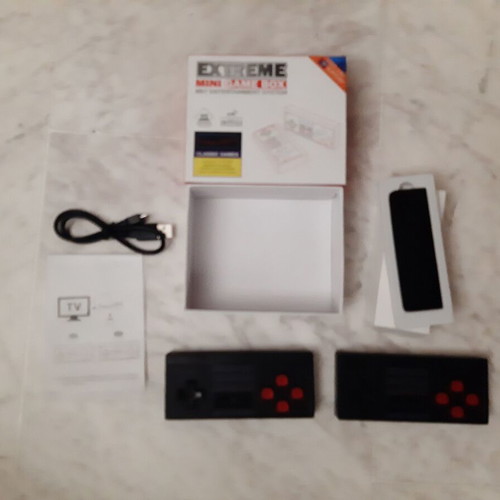 Wireless Mini Gaming Console with 2 Controllers used, Extreme Mini Game Box HDMI