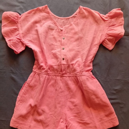 Zara Girls romper playsuit coral pink size 8y 128 cm like new