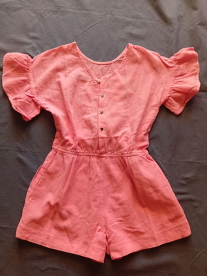 Zara Girls romper playsuit coral pink size 8y 128 cm like new
