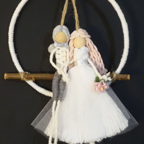 Macrame Bride and Groom Dolls new, wedding bomboniera
