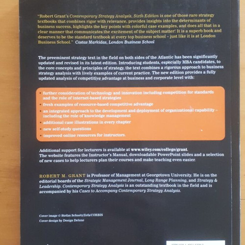 Contemporary Strategy Analysis 6th Edition by Robert M. Grant like new