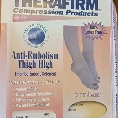 Compression socks with open toes new, size L