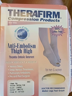 Compression socks with open toes new, size L