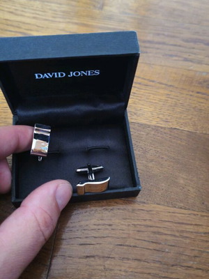 David Jones cufflinks new, silver