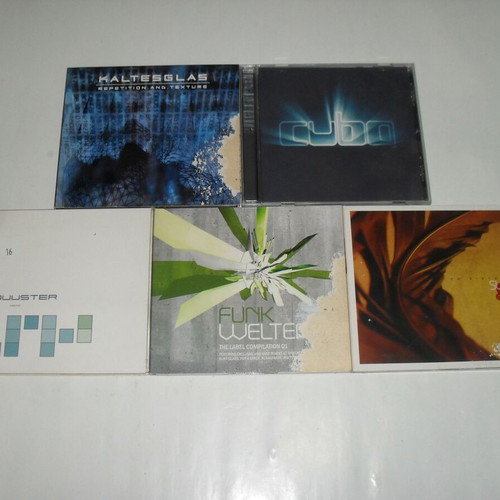 5 original electronic music CDs used with slightly damaged digipaks
