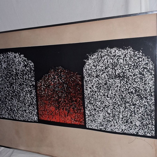 Mario Prassinos Arbres silk screen print like new, signed limited edition