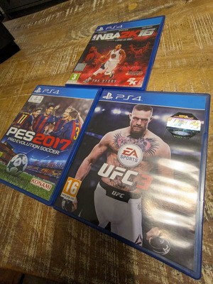 PS4 Games Bundle: UFC 3, PES 2017, NBA 2K16 Stephen Curry Edition