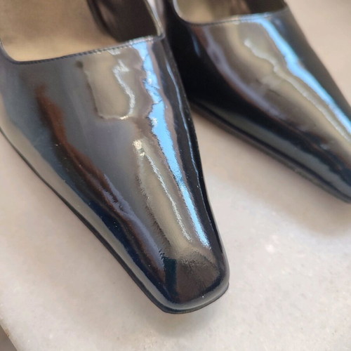Chaniotakis black patent leather women's pumps size 36 like new