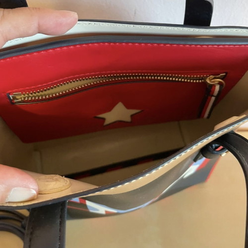 Tote bag Tommy Hilfiger used, crossbody with integrated pouch, blue and red