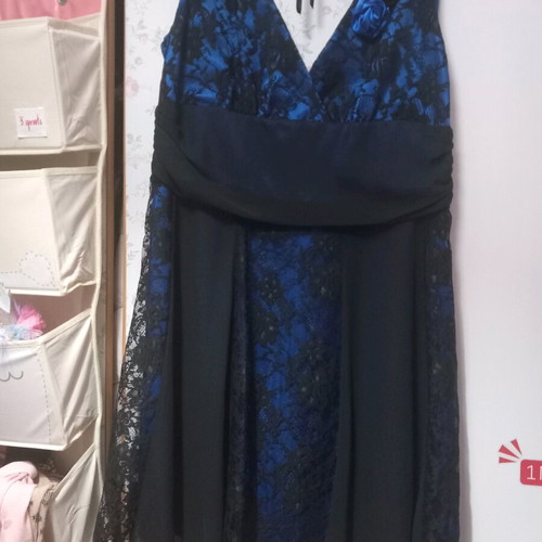 All Day sleeveless dress like new, black with blue lace details