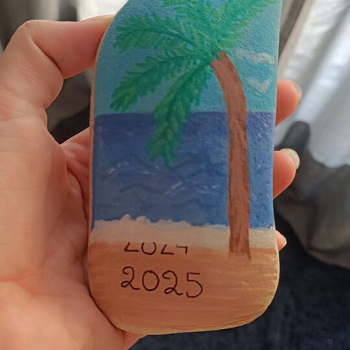 Painted stone new with acrylic colors