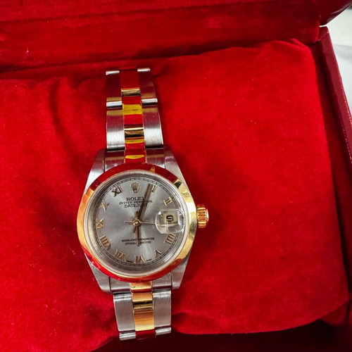 Rolex Datejust 26mm new old stock women's watch with two tone bracelet