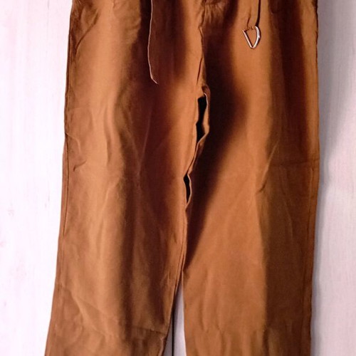 Zara high-waisted summer pants with belt brown like new size M