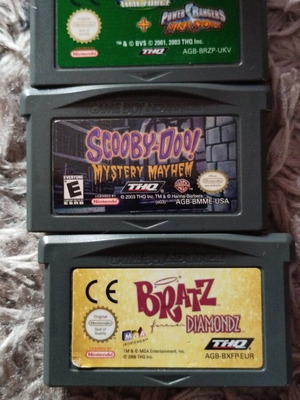 Game Boy Advance games like new Power Rangers, Scooby-Doo, Bratz