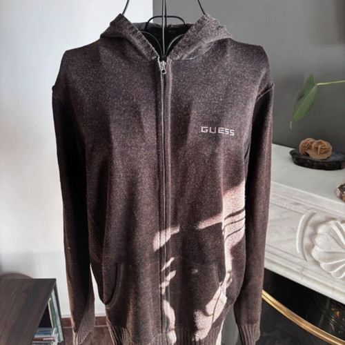 Guess wool women's zip-up jacket Large like new brown