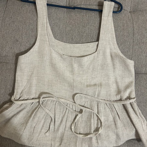 Linen summer top, beige, size M / 38 / 10