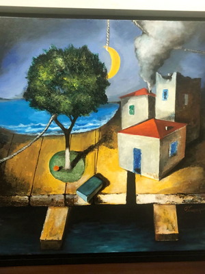 Zafeiriou painting used, oil on canvas with wooden frame