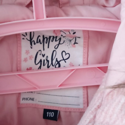 Girls' pink coat used, size 110 cm, very warm