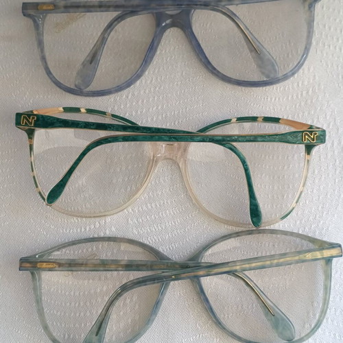 Authentic Used Eyeglass Frames Lot of 9 Colorful Vintage 1980s-1990s