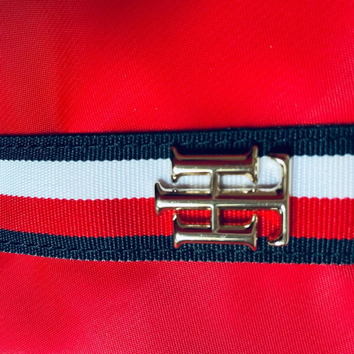 Tommy Hilfiger crossbody bag, red with blue leather strap