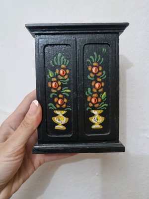 Handpainted wooden wall cabinet like new