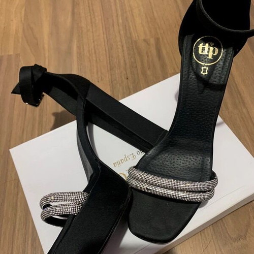 The Fashion Project black sandals with rhinestones like new, size 40